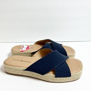 Lucky Brand Navy Blue Women Sandals Size 7.5 New
